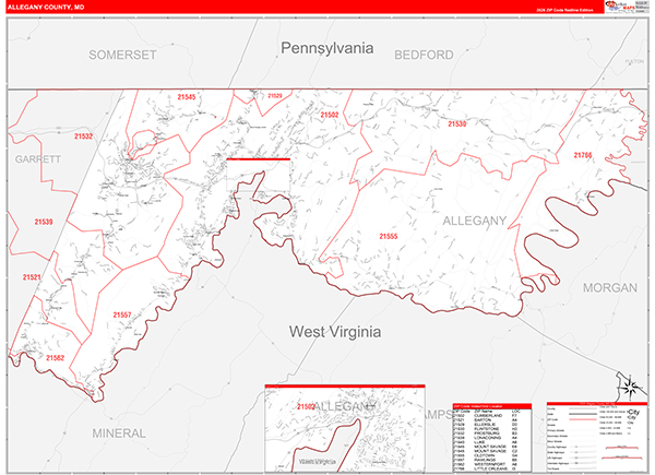 Allegany County Map Book Red Line Style