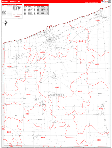 Ashtabula County, OH Zip Code Map