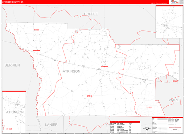 Atkinson County, GA Zip Code Map