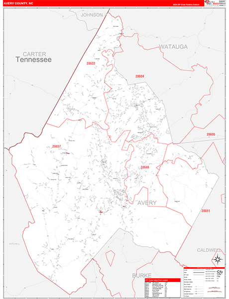 Avery County, NC Zip Code Map