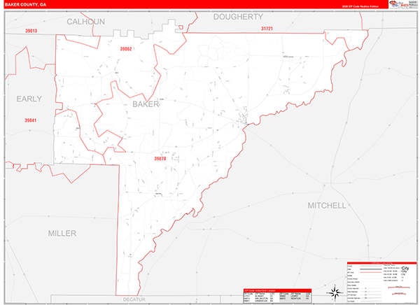 Baker County, GA Zip Code Map