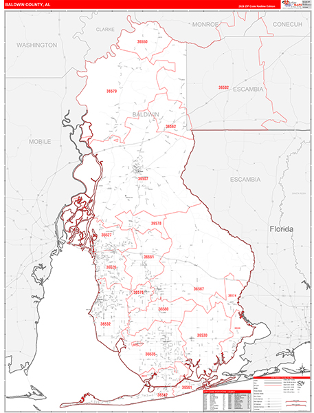 Baldwin County, AL Zip Code Map