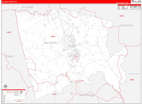 Baldwin County, GA Zip Code Map