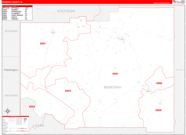 Benewah County Map Book Red Line Style