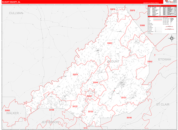 Blount County, AL Zip Code Map
