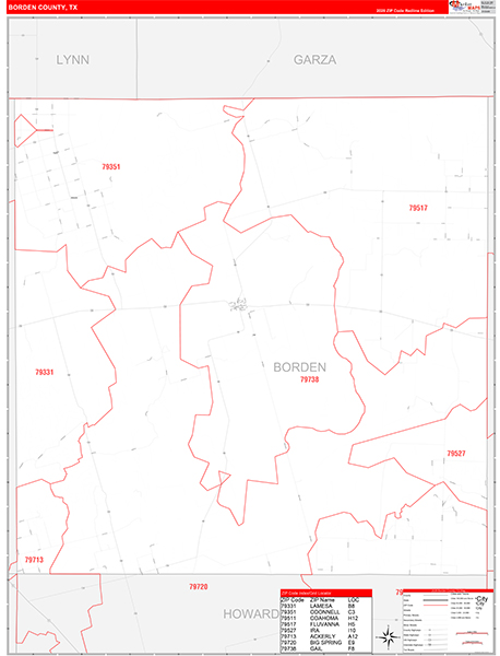 Borden County, TX Zip Code Map