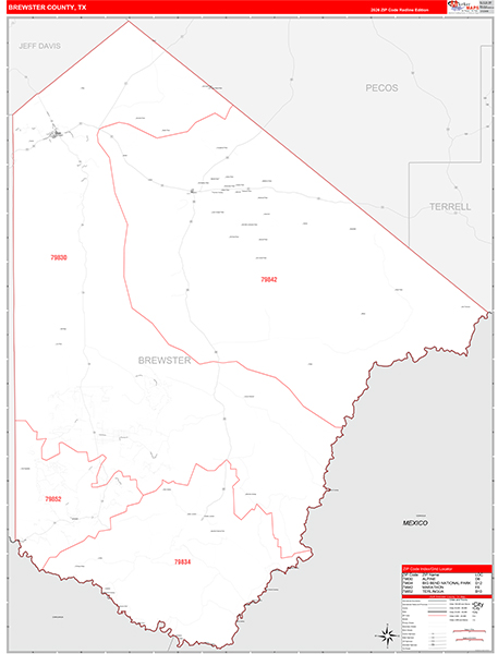 Brewster County, TX Zip Code Map