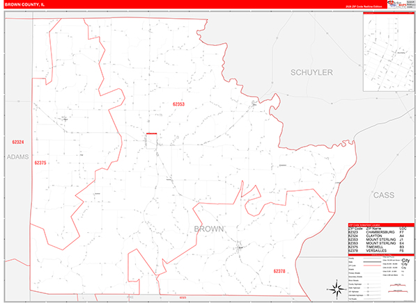 Brown County, IL Zip Code Map