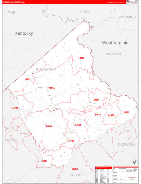 Buchanan County, VA Zip Code Map