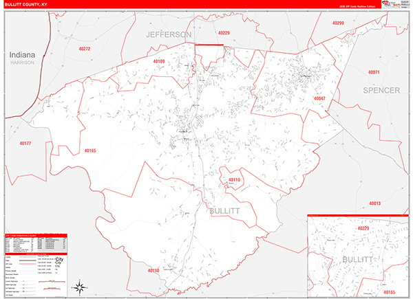 Bullitt County, KY Zip Code Map