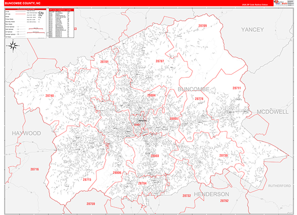 Buncombe County, NC Zip Code Map