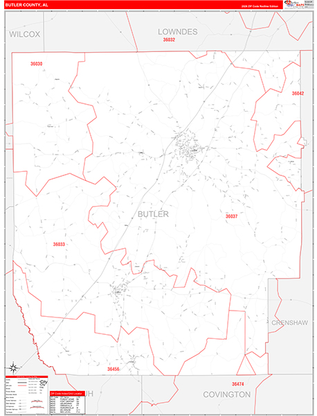 Butler County, AL Zip Code Map