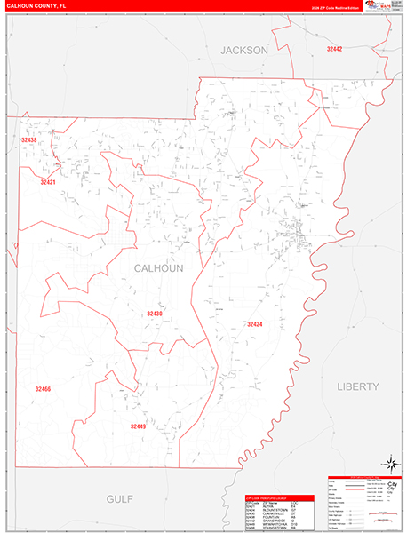 Calhoun County, FL Zip Code Map