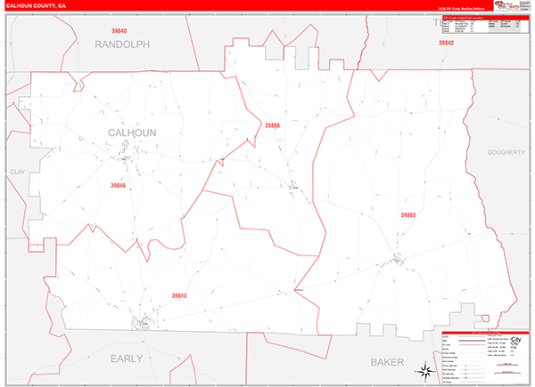 Calhoun County, GA Zip Code Map