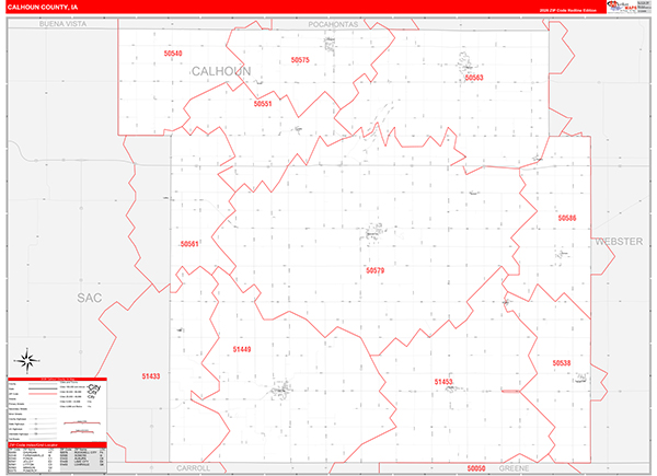 Calhoun County, IA Zip Code Map
