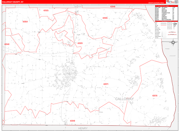Calloway County, KY Zip Code Map