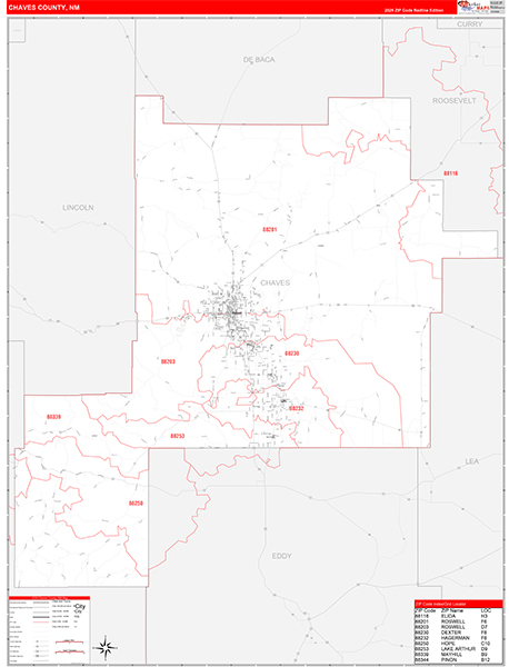 Chaves County, NM Zip Code Map
