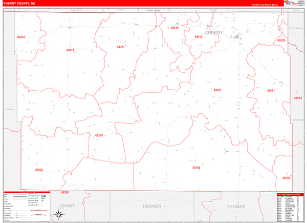 Cherry County, NE Zip Code Map