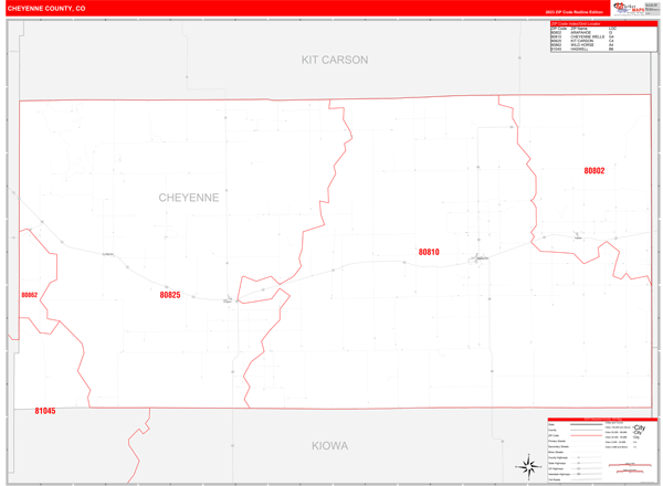 Cheyenne County, CO Zip Code Map