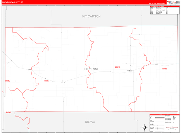 Cheyenne County, CO Zip Code Map