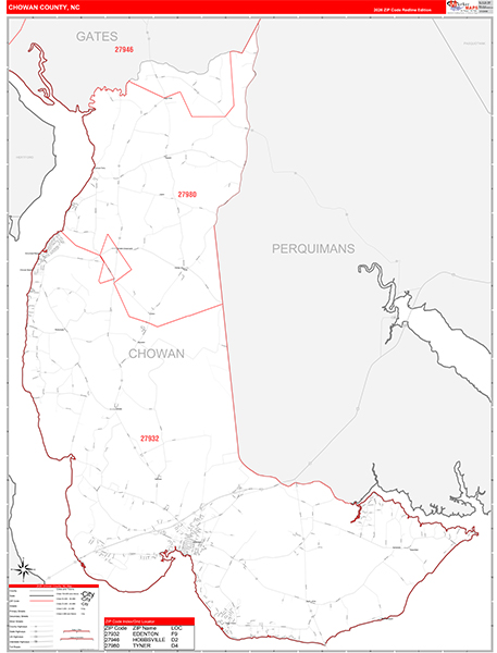 Chowan County, NC Zip Code Map