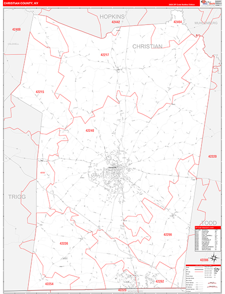 Christian County, KY Zip Code Map