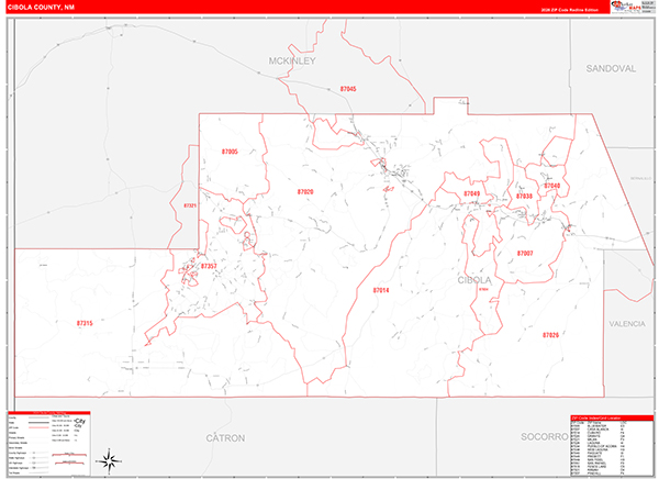 Cibola County, NM Zip Code Map