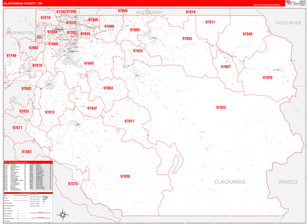 Clackamas County Digital Map Red Line Style