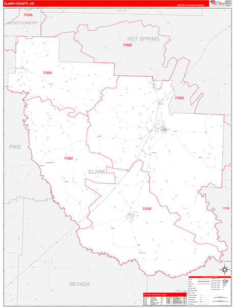 Clark County, AR Zip Code Map