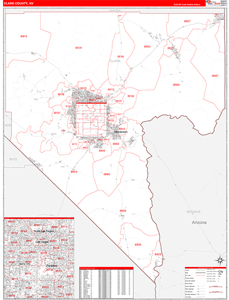 Clark County, NV Zip Code Map