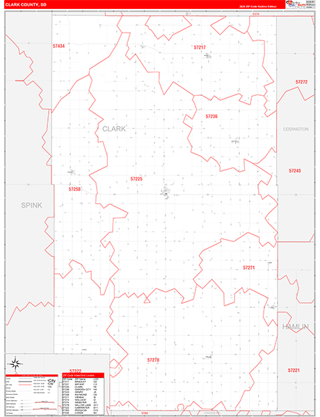 Clark County, SD Zip Code Map