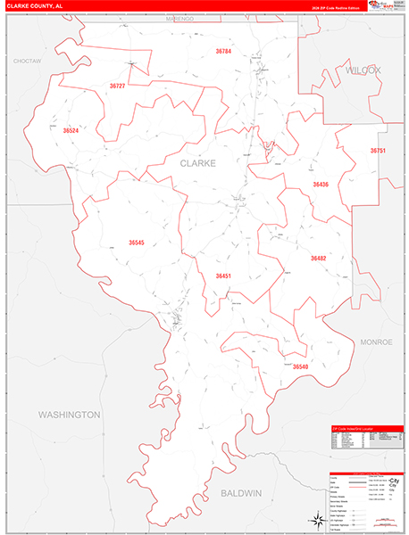 Clarke County, AL Zip Code Map