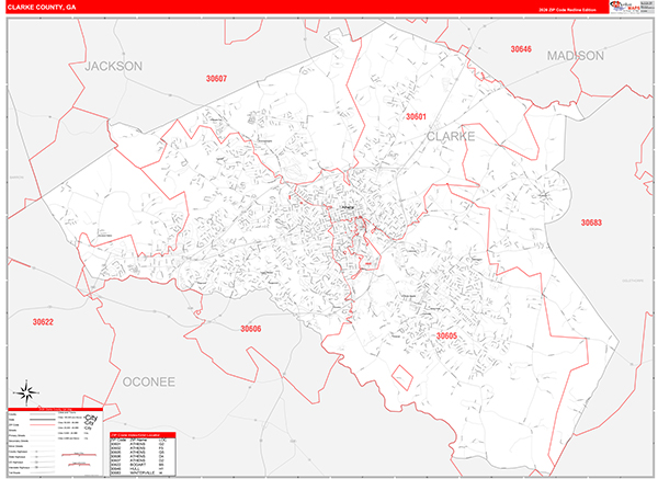 Clarke County, GA Zip Code Map