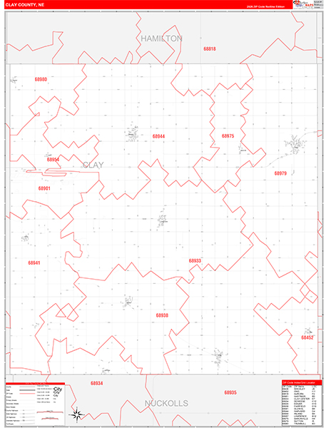 Clay County, NE Zip Code Map