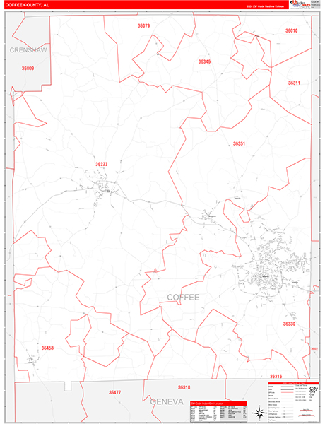 Coffee County, AL Zip Code Map
