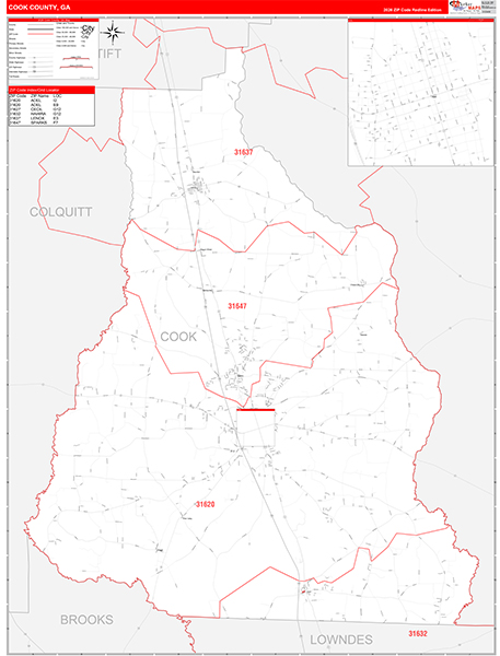 Cook County, GA Zip Code Map