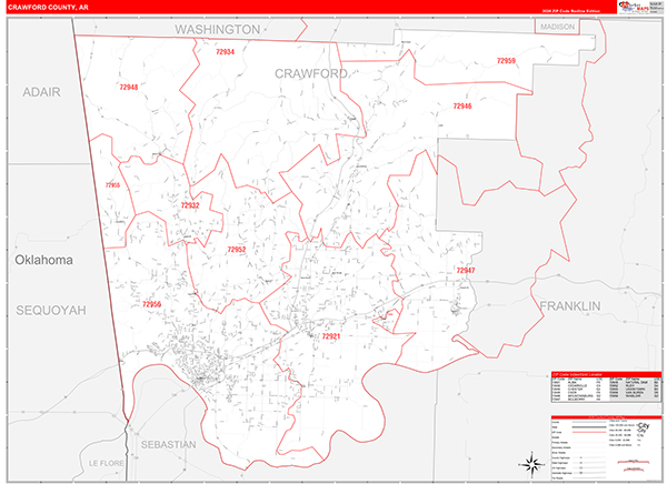 Crawford County, AR Zip Code Map