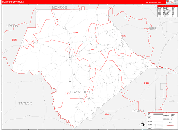 Crawford County, GA Zip Code Map