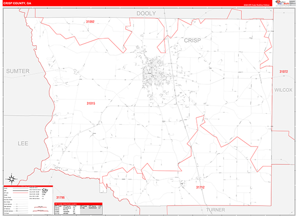Crisp County, GA Zip Code Map