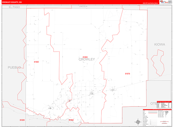 Crowley County, CO Zip Code Map