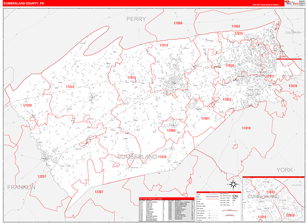 Cumberland County, PA Zip Code Map