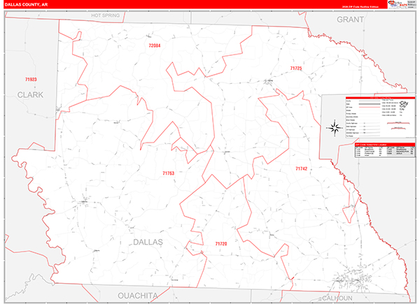Dallas County, AR Zip Code Map