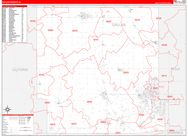 Dallas County, IA Zip Code Map