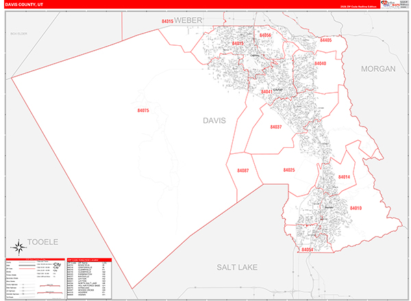 Davis County, UT Zip Code Map