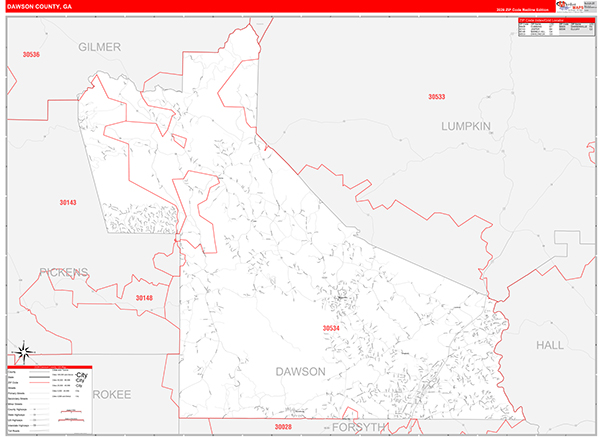 Dawson County, GA Zip Code Map
