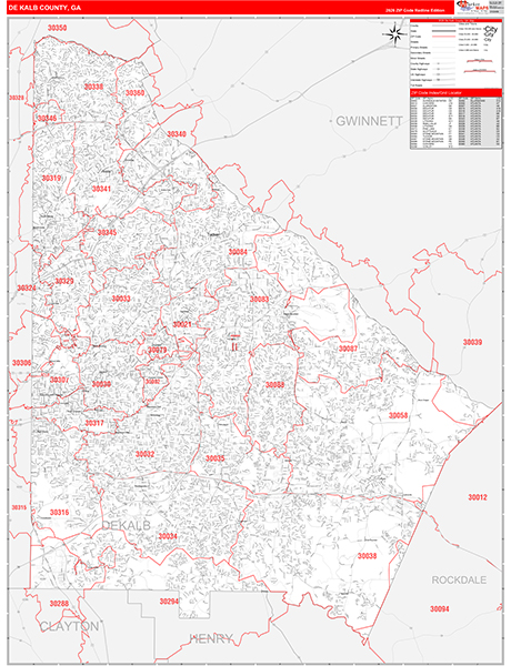 DeKalb County, GA Zip Code Map