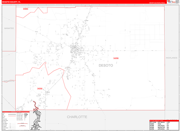 DeSoto County, FL Zip Code Map