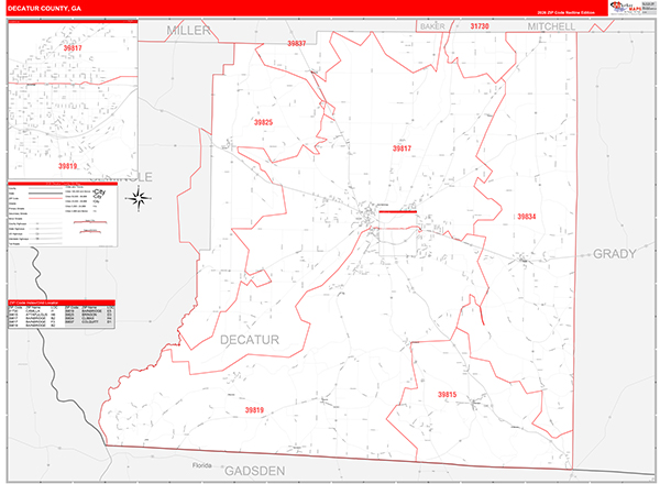 Decatur County, GA Zip Code Map