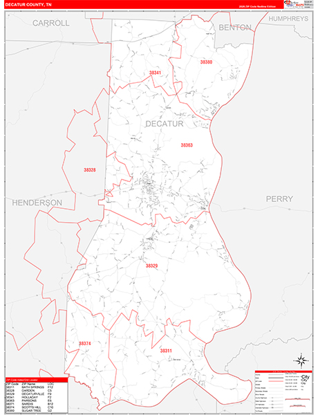 Decatur County, TN Zip Code Map