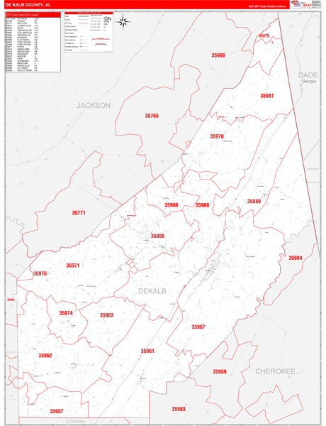 Dekalb County Digital Map Red Line Style